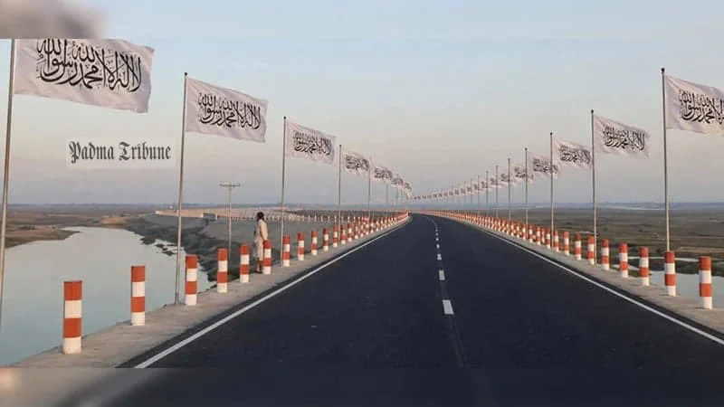 টেকনাফে সড়কের দুই পাশে কলেমা লেখা সাদা পতাকা
